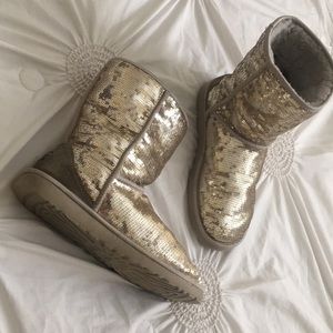 Silver Sequined UGG Boots